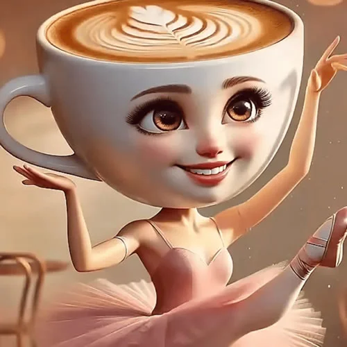 Ballerina Cappuccina - Italian Brainrot Character dancing in a coffee-colored tutu
