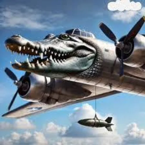 Bombardino Crocodilo - Military crocodile Italian Brainrot Character