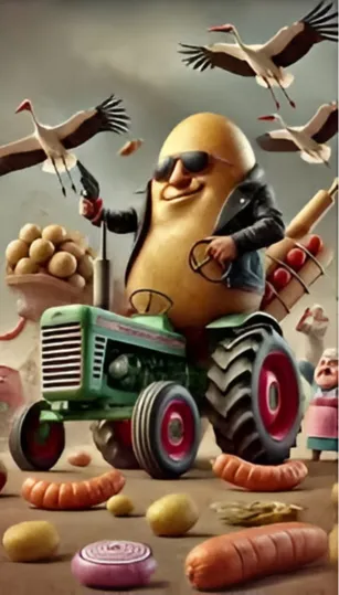 Bulbito Bandito Traktorito - Potato bandit on tractor