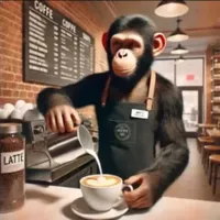 Chimpansini Capuchini - Coffee barista chimpanzee