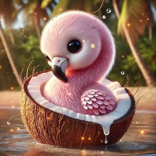 Flamingulli-gulli-gulli - Vibrant pink flamingo character