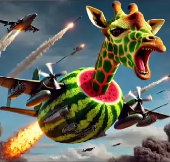 Giraffa Meloniera - Giraffe with melon bomber features