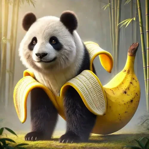 Pandaccini Bananini - Panda banana hybrid character