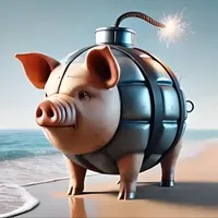 Svinino Bombondino - Pink pig with bomb fuse